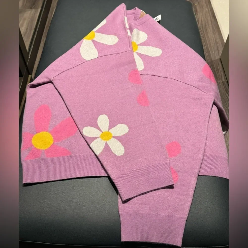 NWT Disney Parks Daisy Duck Flower Knit Pullover Sweatshirt Sweater Plus Size 3X - Picture 13 of 16